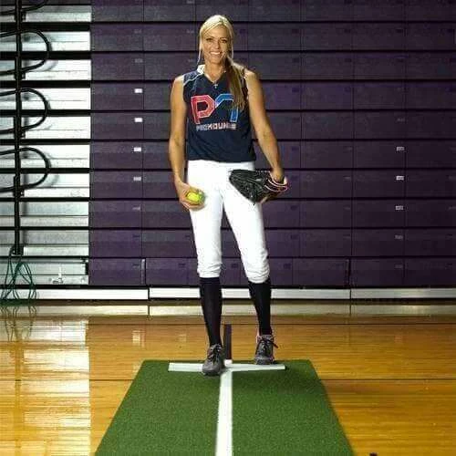 ProMounds Jennie Finch Softball Pitching Mat With Powerline - Image 2